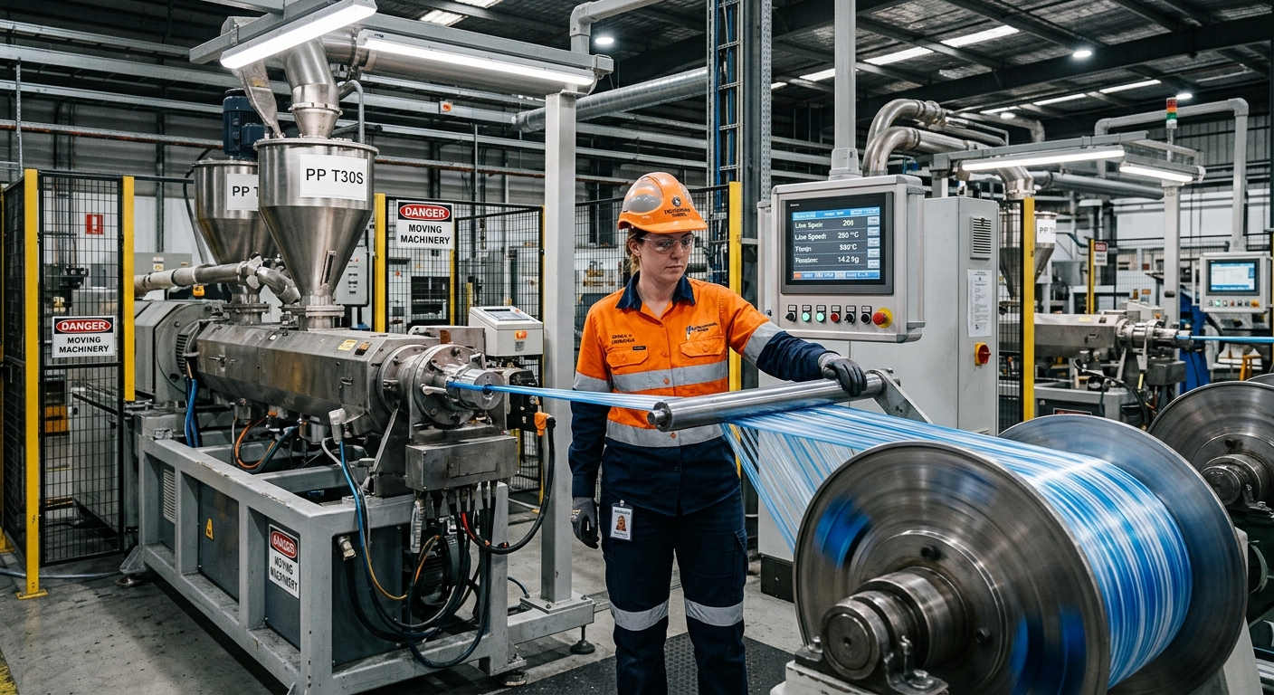 Extrusion manufacturing line