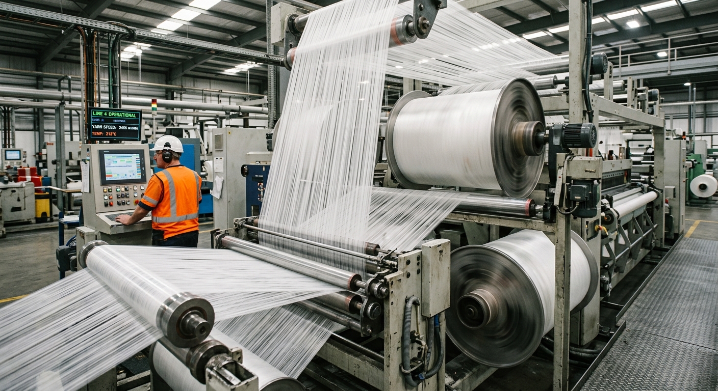 High-speed BCF yarn spinning line using Kunlun S2025 resin