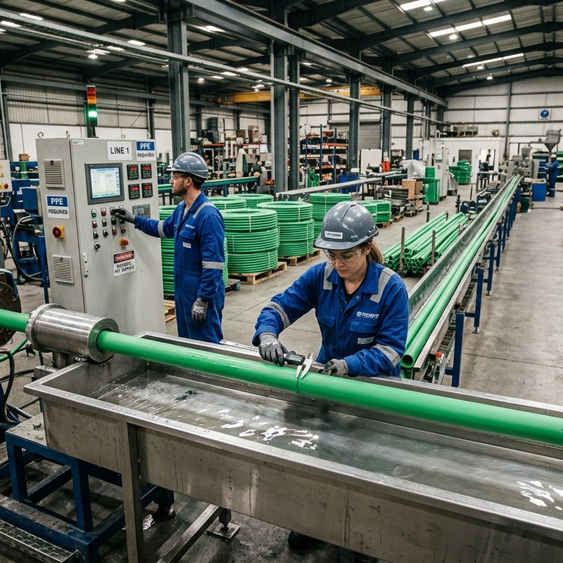 PP-R hot and cold water pipe extrusion line