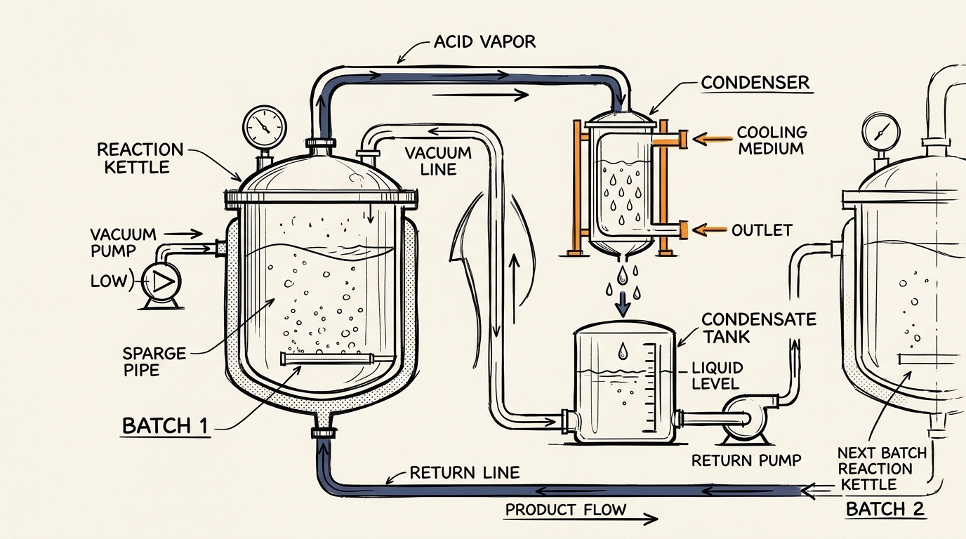 Closed 2-EHA recovery and recycle loop in triethylene glycol di-2-ethylhexanoate production