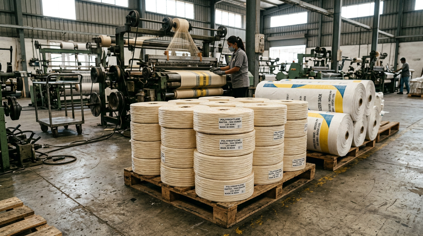 Polypropylene raffia tape and woven bag rolls from a leading polypropylene resin supplier